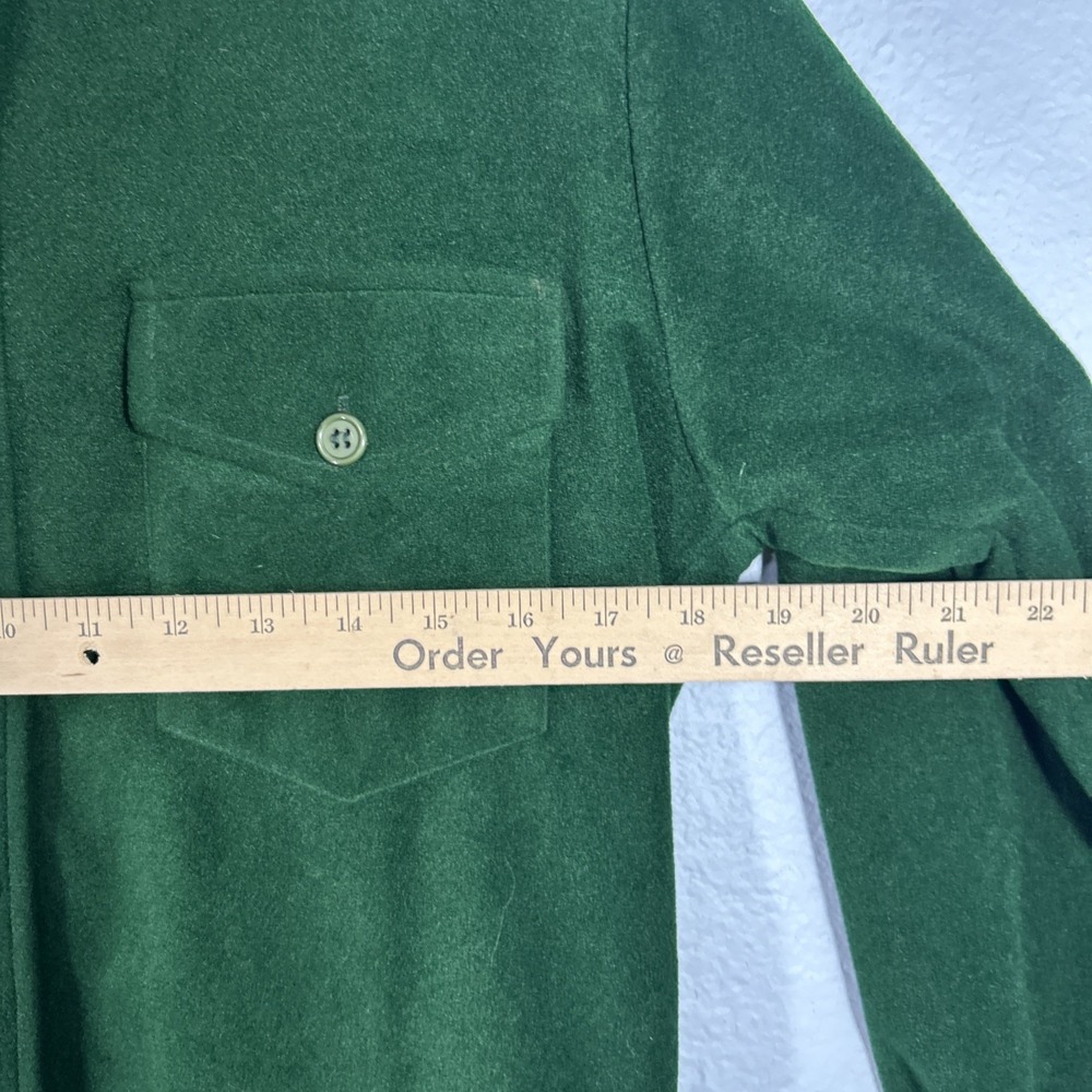 1980s Lee Shacket Size Small Forest Green Western Button Down Cruiser Shirt VTG - Picture 12 of 13